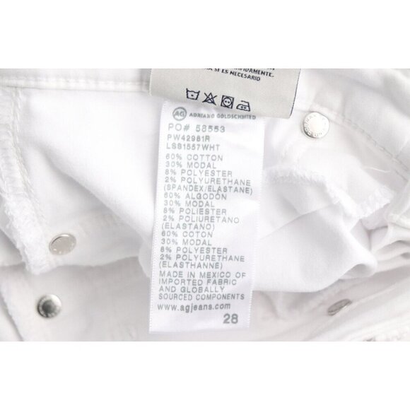 AG Adriano Goldschmied Women's Size US28 White Prima Crop Cigarette Leg Jeans - Picture 12 of 13